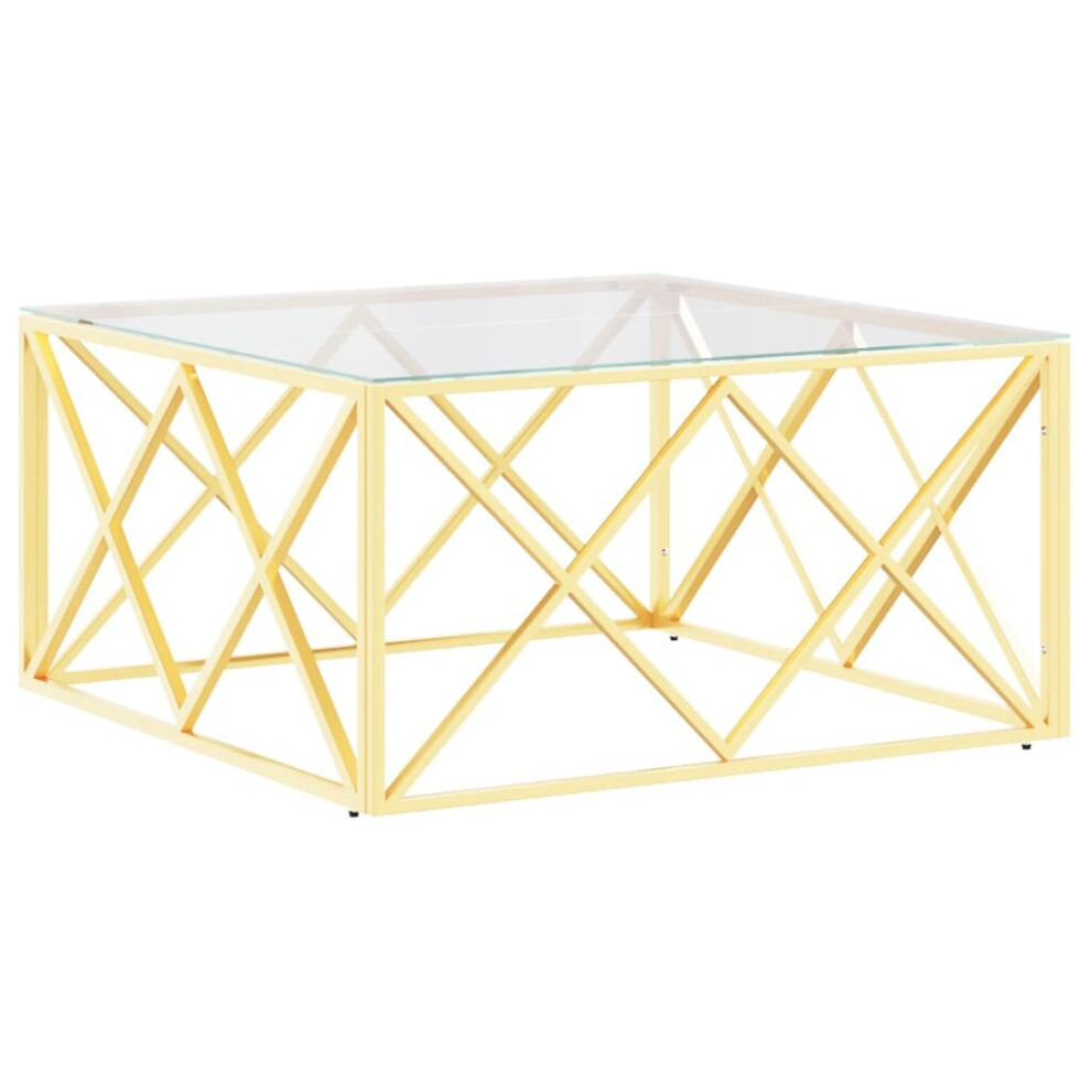 Vidaxl Coffee Table Tea End Table Sofa Side Table Stainless Steel And Glass