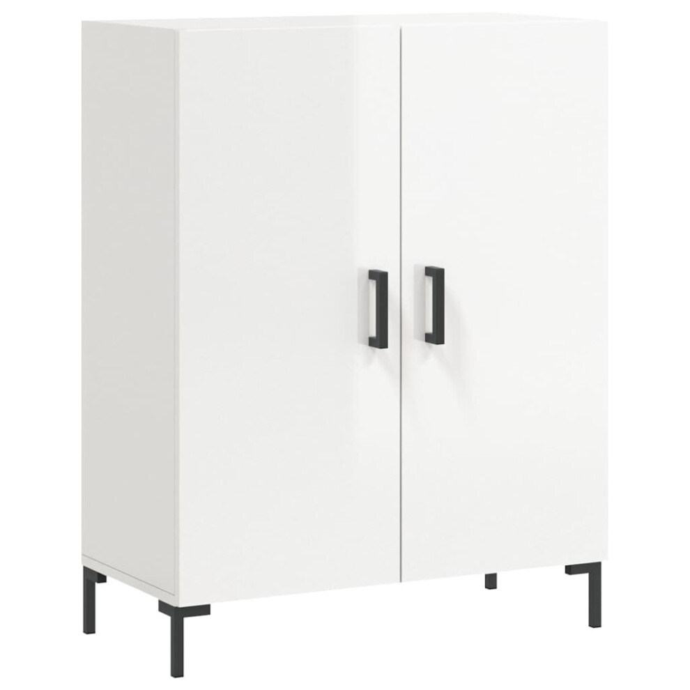 vidaXL Sideboard Storage Cabinet Cupboard High Gloss White Engineered Wood