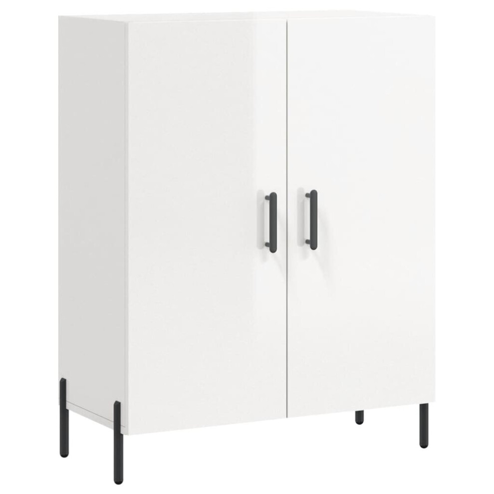 vidaXL Sideboard Storage Cabinet Cupboard High Gloss White Engineered Wood