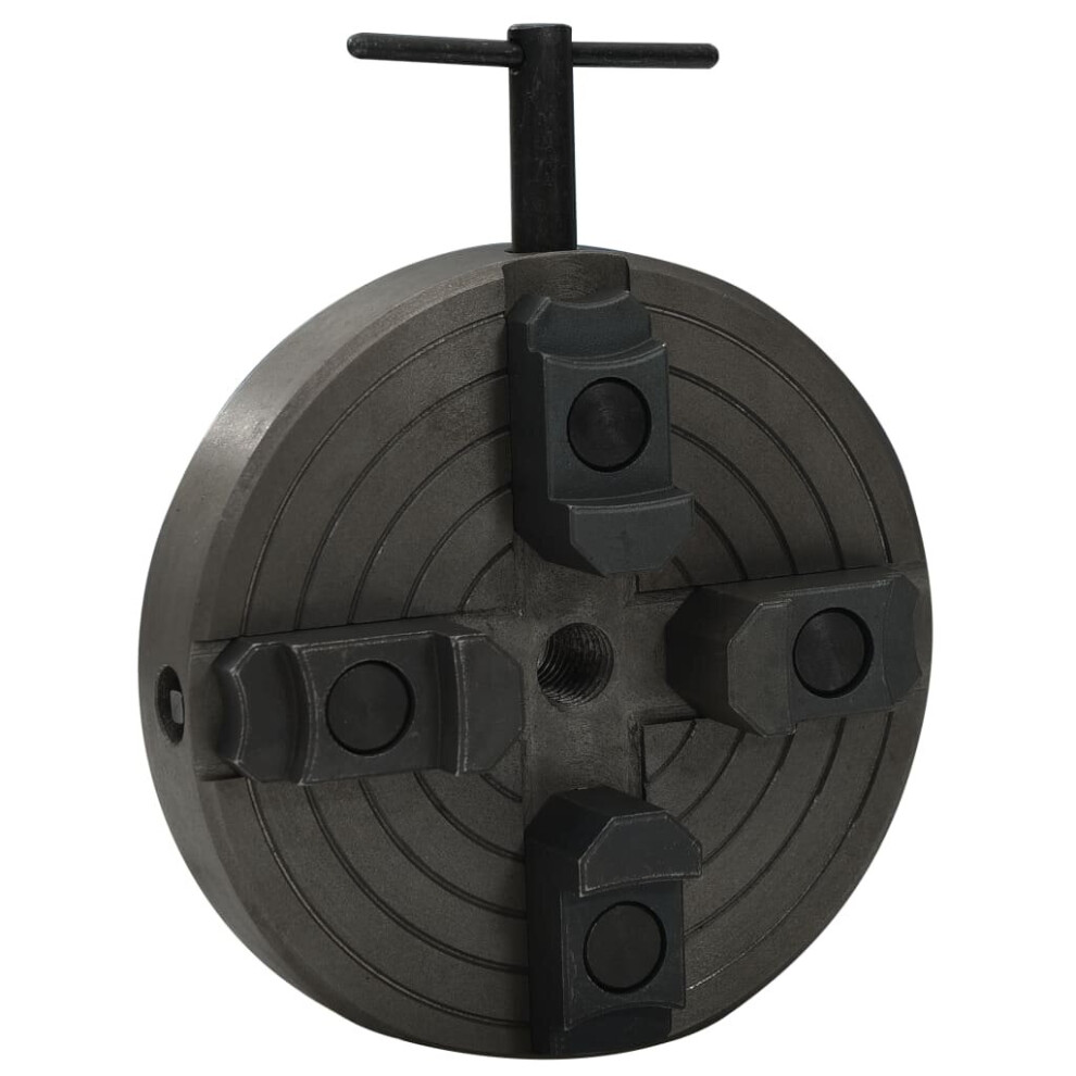 vidaXL 4 Jaw Wood Chuck Wood Turning Chuck with M18 Connection Steel Black