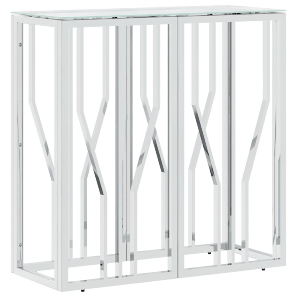Vidaxl Console Table Side Table Coffee End Table Stainless Steel And Glass Brown