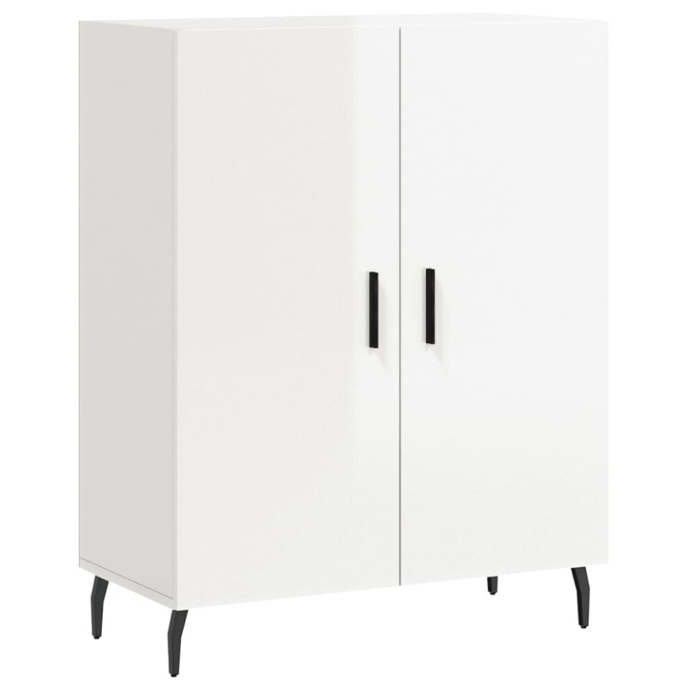 vidaXL Sideboard Storage Cabinet Cupboard High Gloss White Engineered Wood