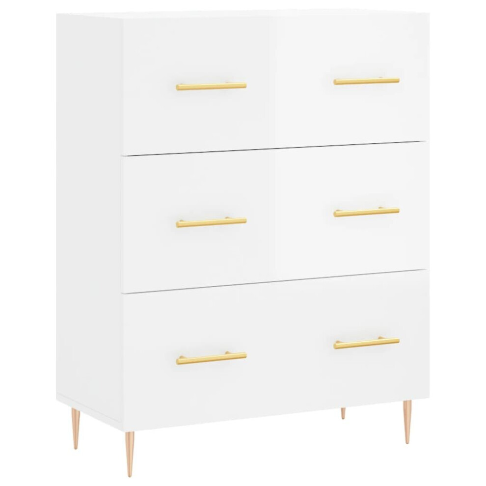 vidaXL Sideboard Storage Cabinet Cupboard High Gloss White Engineered Wood