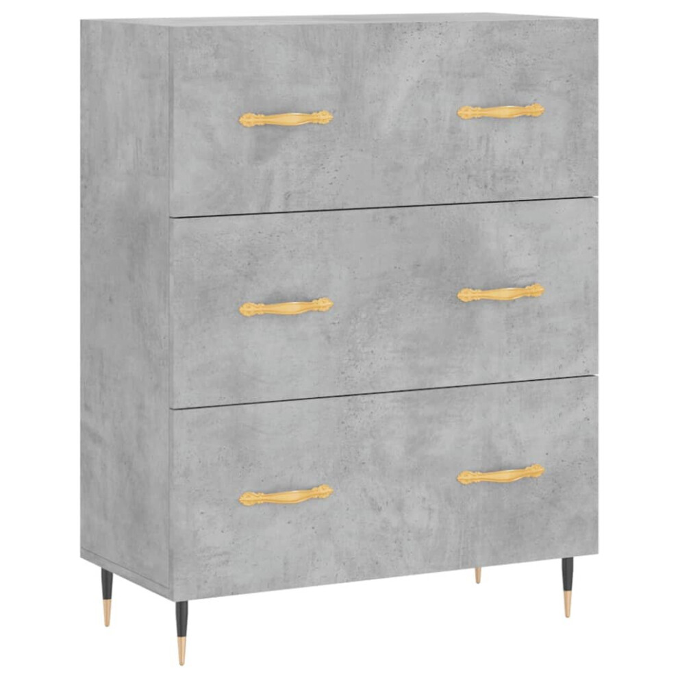 vidaXL Sideboard Storage Side Cabinet Cupboard Concrete Grey Engineered Wood