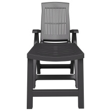 (anthracite) vidaXL Sun Lounger Outdoor Reclining Chair Sun Bed Patio Lounge Chair Plastic