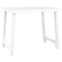 (white) vidaXL Camping Table Garden Picnic Table Outdoor Dining Table PP Wooden Look