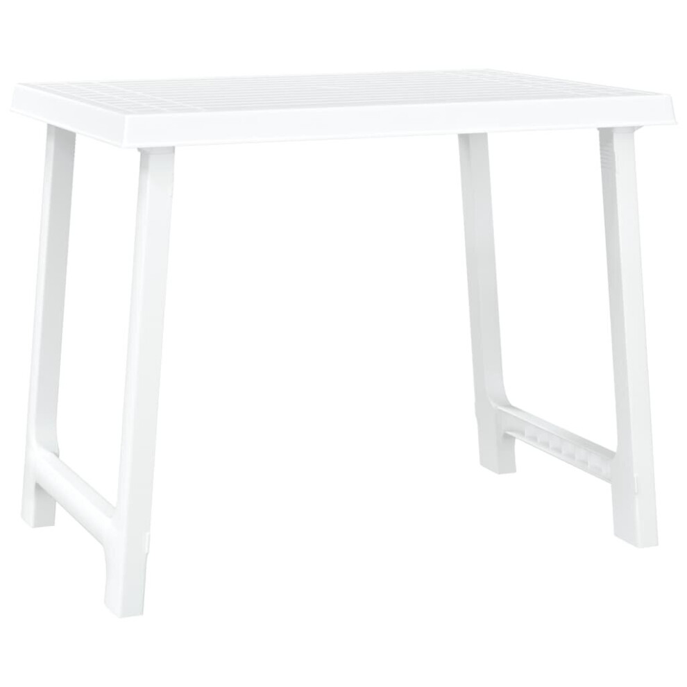 Vidaxl (White) Camping Table Garden Picnic Table Outdoor Dining Table Pp Wooden Look