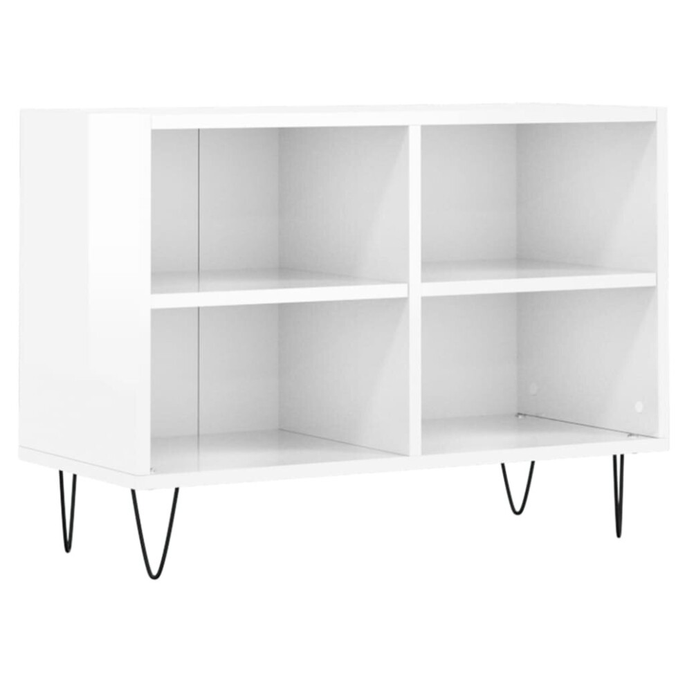 vidaXL TV Cabinet TV Unit Sideboard TV Stand High Gloss White Engineered Wood