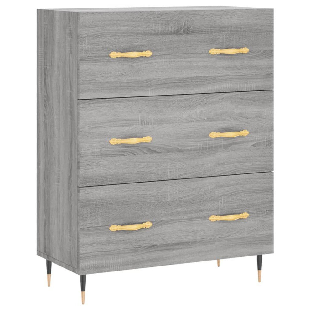 Vidaxl Sideboard Storage Side Cabinet Cupboard Grey Sonoma Engineered Wood