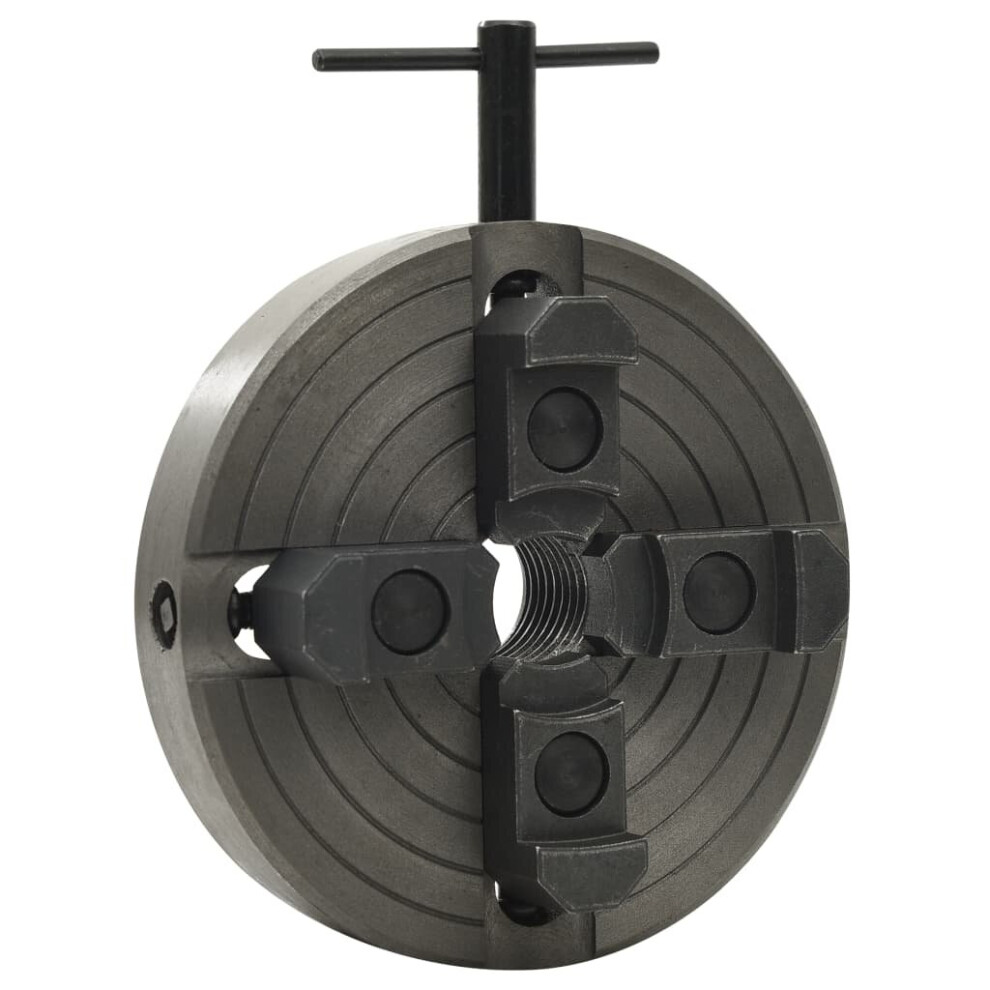 Vidaxl 4-Jaw Wood Lathe Chuck With M33 Connection, Steel – Internal 15–138 Mm / External 52–165 Mm, 3000 R/Min Black