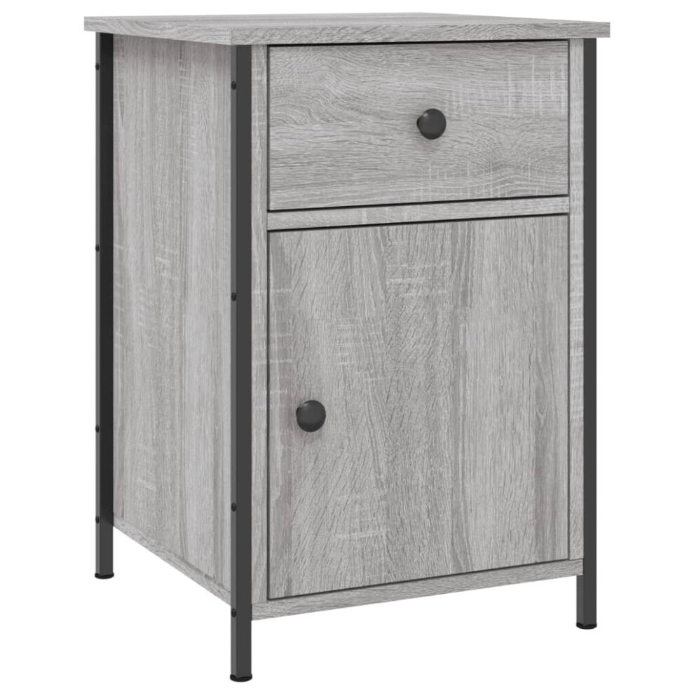 (grey sonoma) vidaXL Bedside Cabinet Bedside Table Side Table Sonoma Oak Engineered Wood