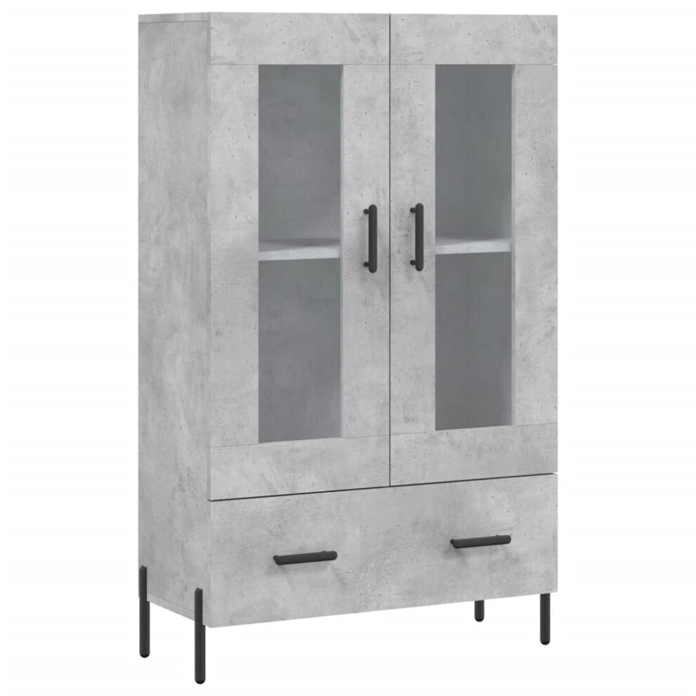 Vidaxl (Concrete Grey) Highboard Sideboard Storage Cabinet Side Cabinet White Engineered Wood