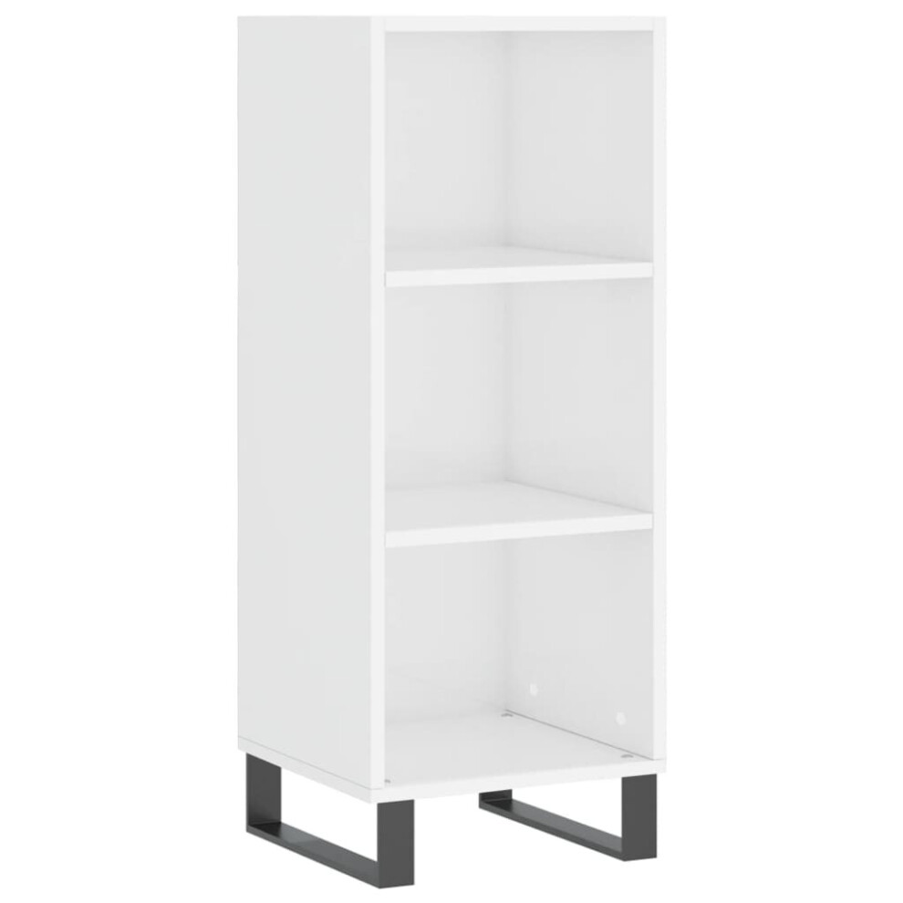 Vidaxl (High Gloss White) Sideboard Highboard Cupboard Side Cabinet Brown Oak Engineered Wood