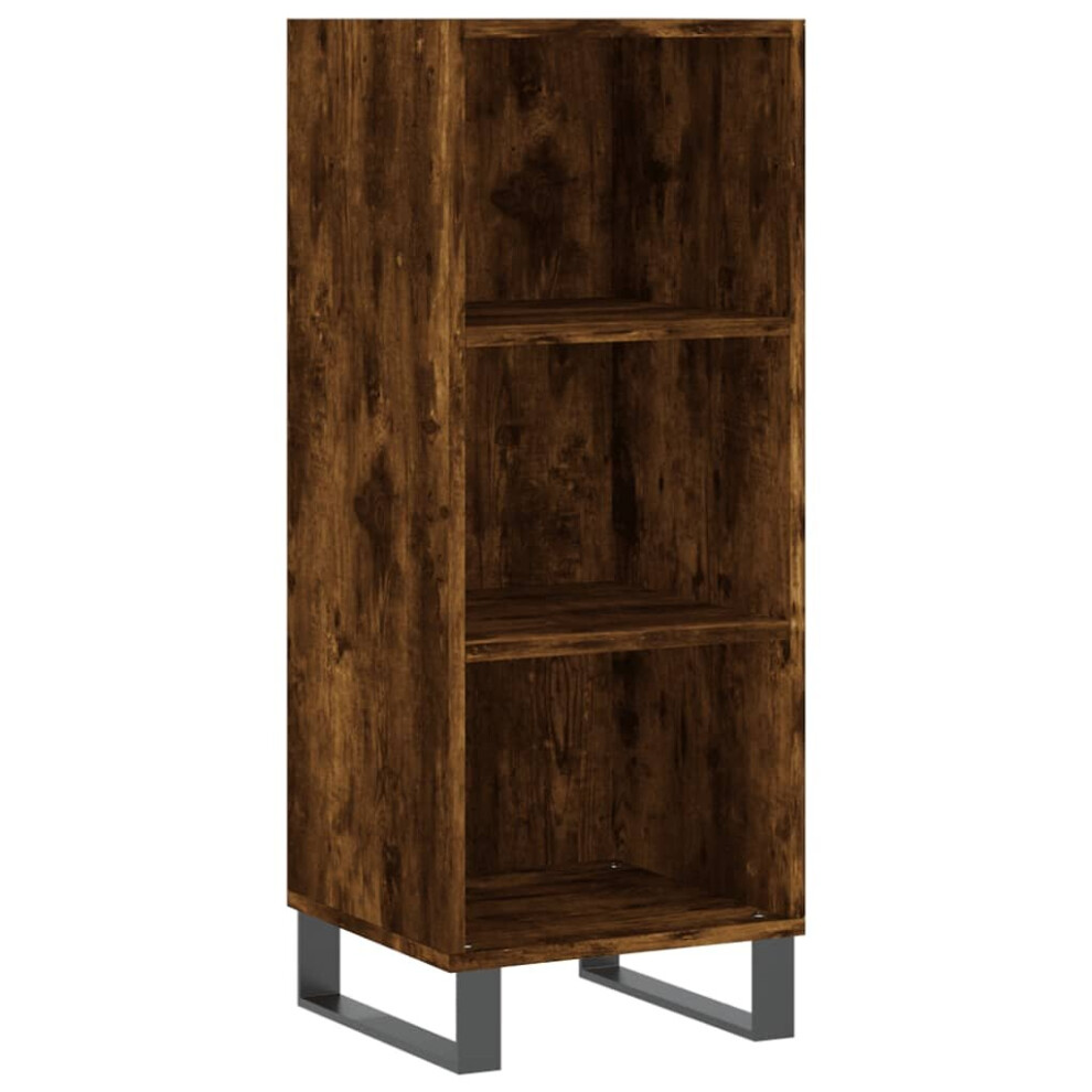 Vidaxl (Smoked Oak) Sideboard Highboard Cupboard Side Cabinet Brown Oak Engineered Wood