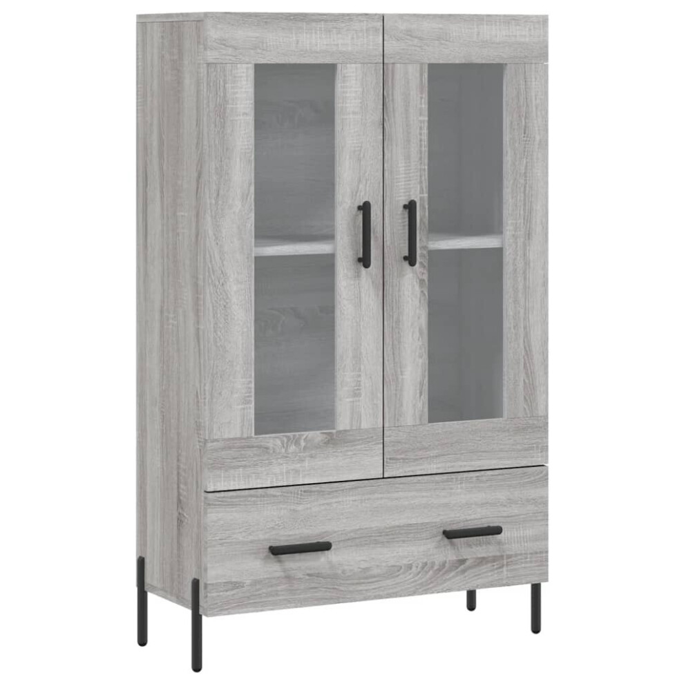 Vidaxl (Grey Sonoma) Highboard Sideboard Storage Cabinet Side Cabinet White Engineered Wood