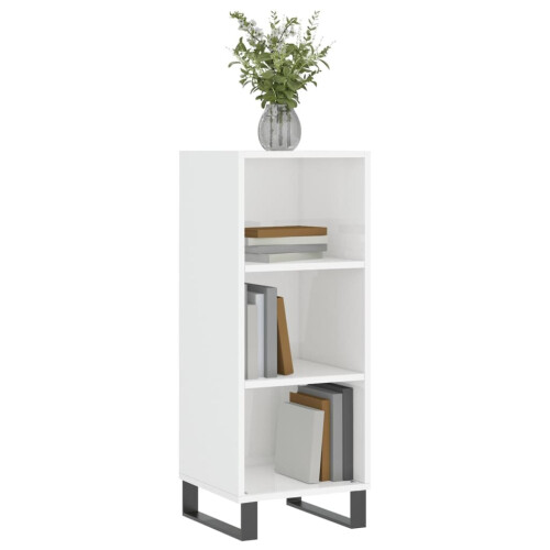 VidaXL (high gloss white) vidaXL Sideboard Highboard Cupboard Side Cabinet Brown Oak Engineered Wood 2