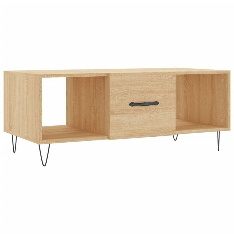 (sonoma oak) vidaXL Coffee Table Side Table Sofa Table with Storage White Engineered Wood