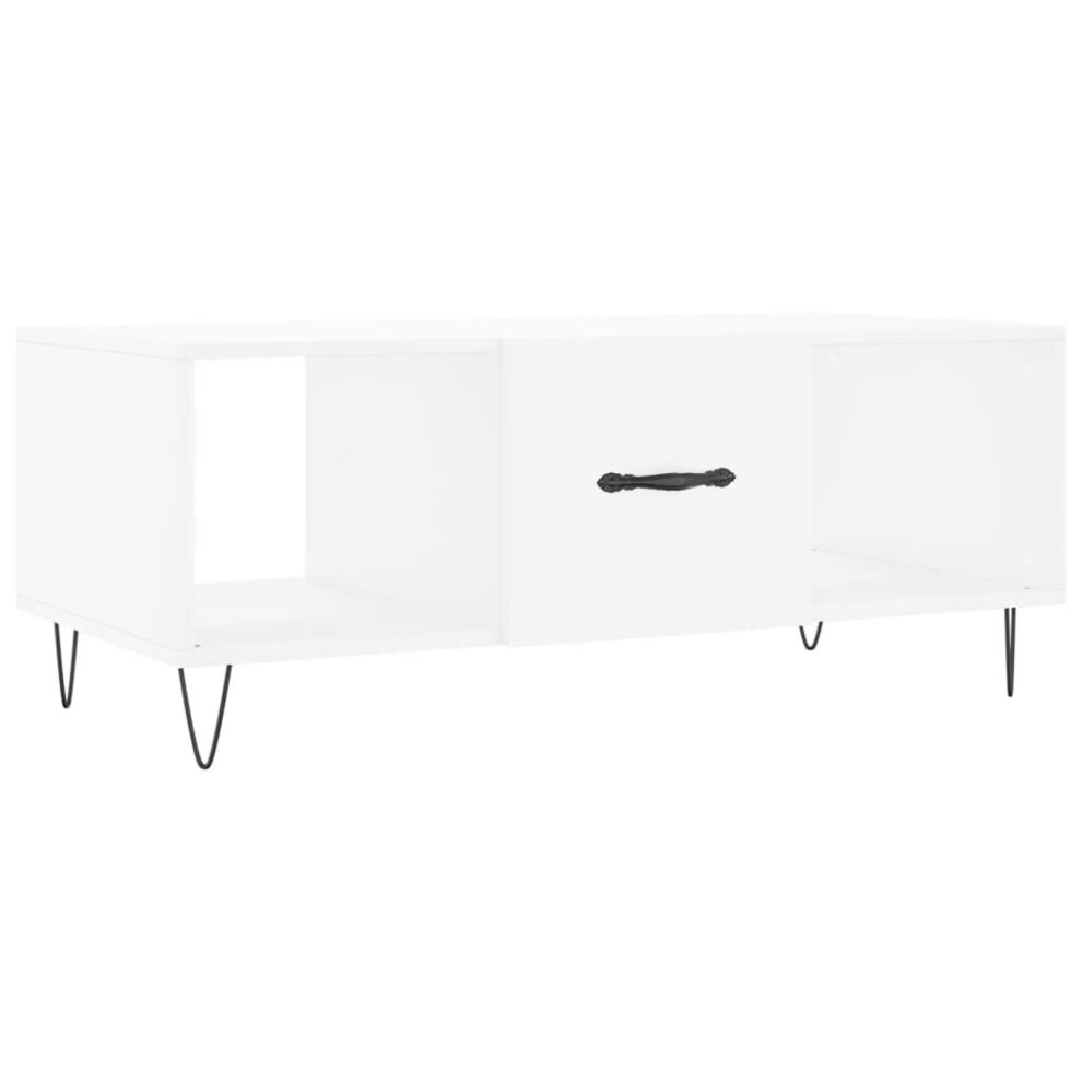 (white) vidaXL Coffee Table Side Table Sofa Table with Storage White Engineered Wood