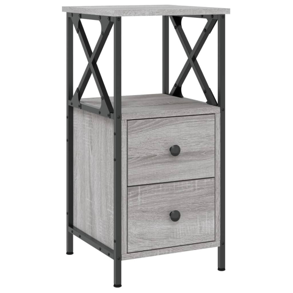 (grey sonoma) vidaXL Bedside Cabinet Bedside Table Side Table Sonoma Oak Engineered Wood