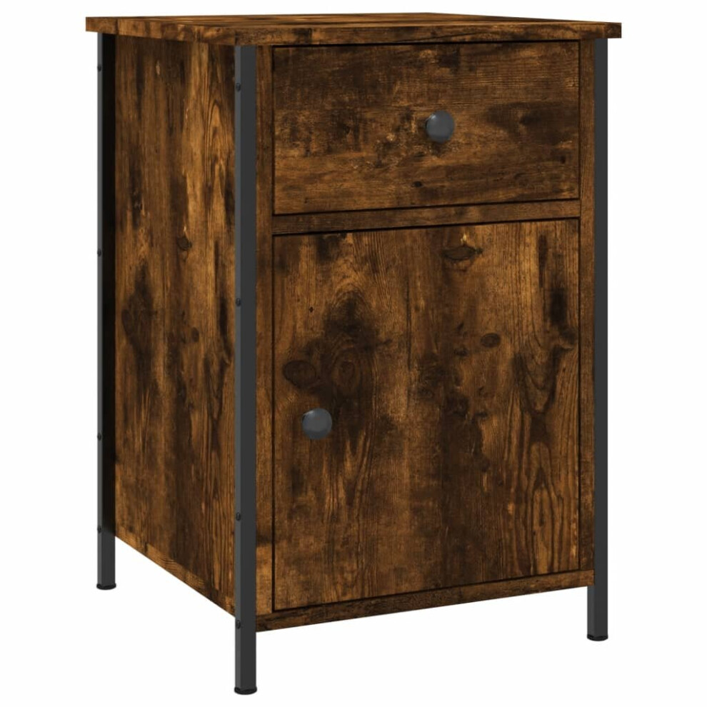 (smoked oak) vidaXL Bedside Cabinet Bedside Table Side Table Sonoma Oak Engineered Wood