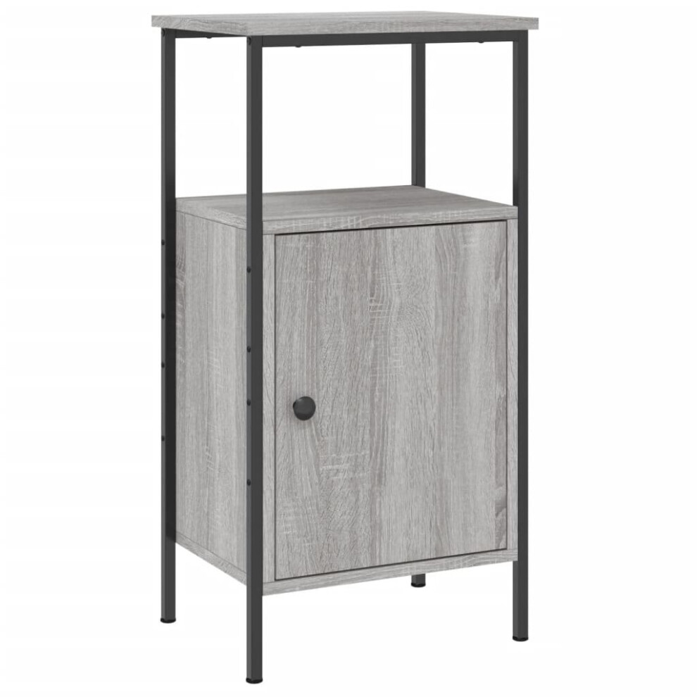 Vidaxl (Grey Sonoma) Bedside Cabinet Side Bed Table Nightstand Sonoma Oak Engineered Wood