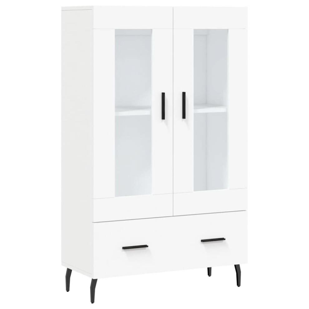 Vidaxl (White) Highboard Sideboard Cupboard Side Cabinet Brown Oak Engineered Wood