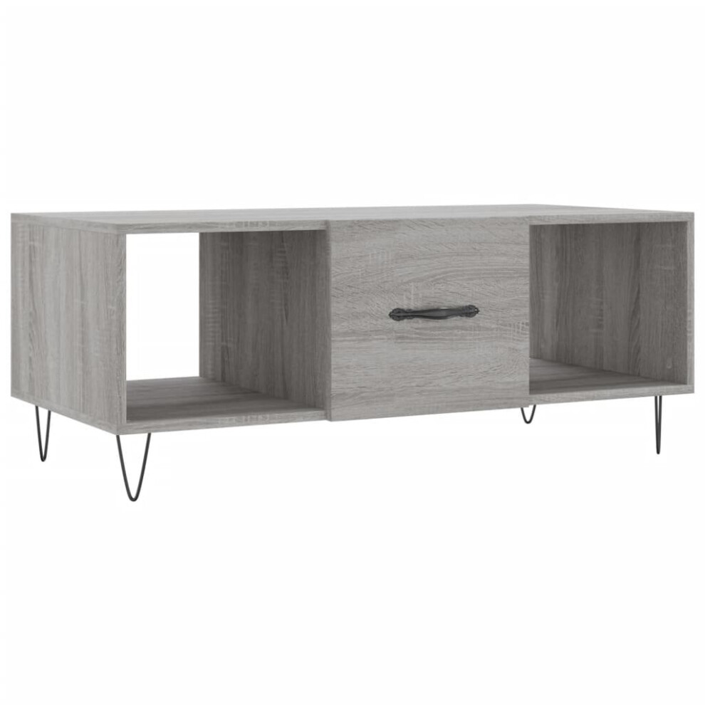 (grey sonoma) vidaXL Coffee Table Side Table Sofa Table with Storage White Engineered Wood