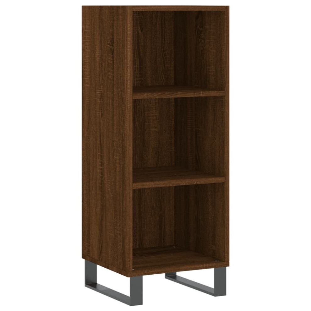 Vidaxl (Brown Oak) Sideboard Highboard Cupboard Side Cabinet Brown Oak Engineered Wood
