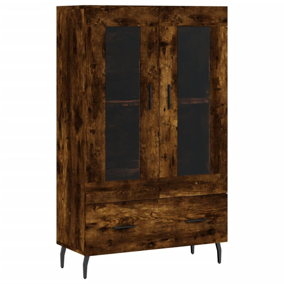 Vidaxl (Smoked Oak) Highboard Sideboard Cupboard Side Cabinet Brown Oak Engineered Wood