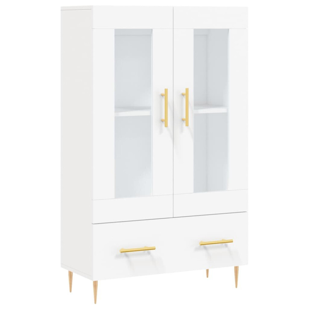 Vidaxl (White) Highboard Sideboard Cupboard Side Cabinet Concrete Grey Engineered Wood