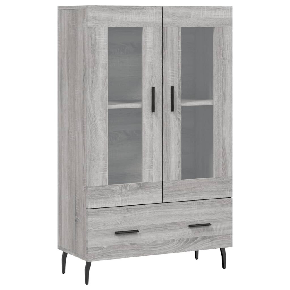 Vidaxl (Grey Sonoma) Highboard Sideboard Cupboard Side Cabinet Brown Oak Engineered Wood