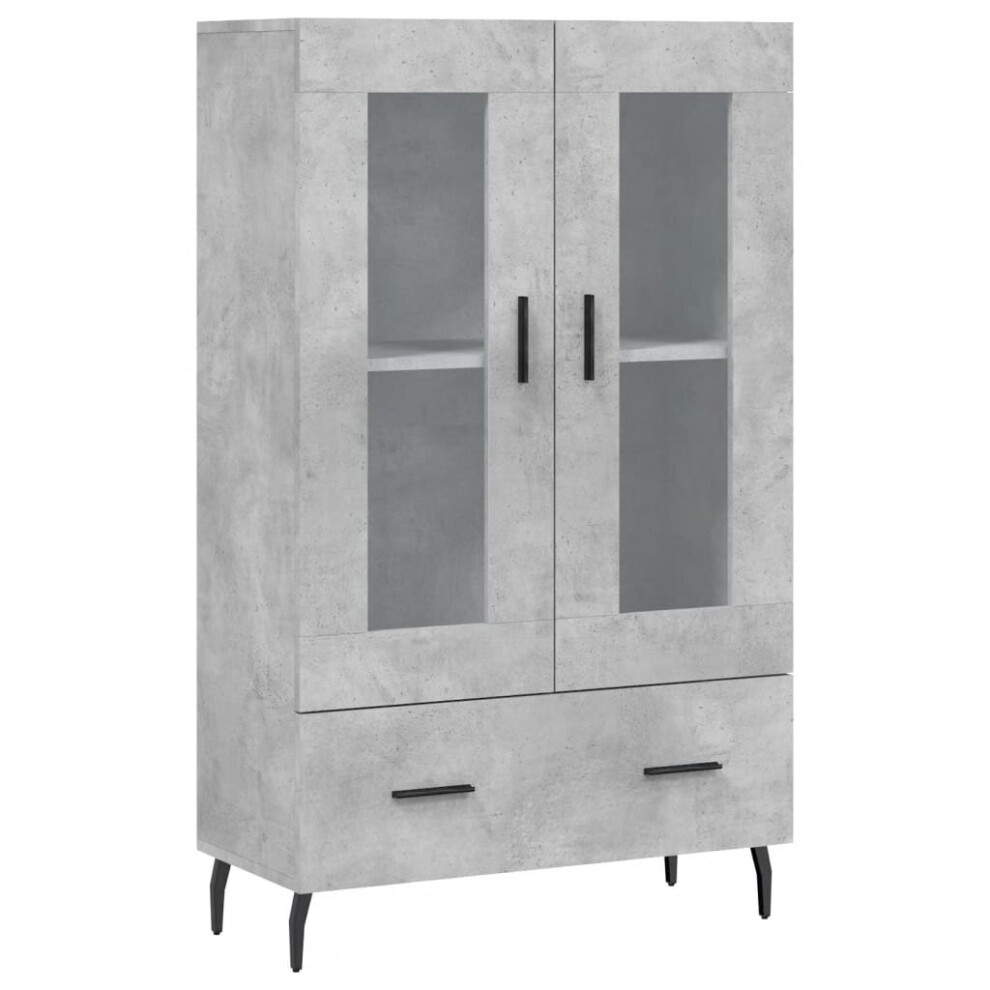 (concrete grey) vidaXL Highboard Sideboard Cupboard Side Cabinet Brown Oak Engineered Wood