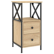 (sonoma oak) vidaXL Bedside Cabinet Bedside Table Side Table Sonoma Oak Engineered Wood