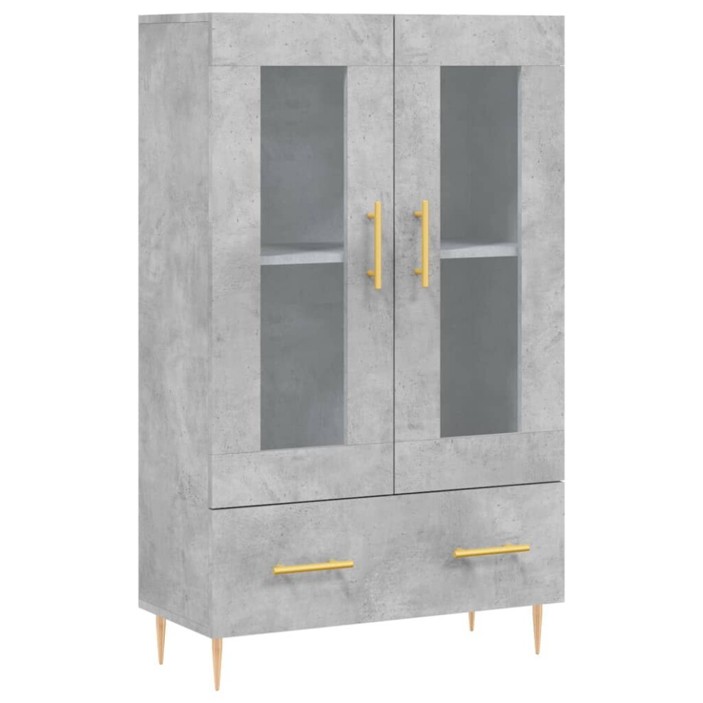 Vidaxl (Concrete Grey) Highboard Sideboard Cupboard Side Cabinet Concrete Grey Engineered Wood