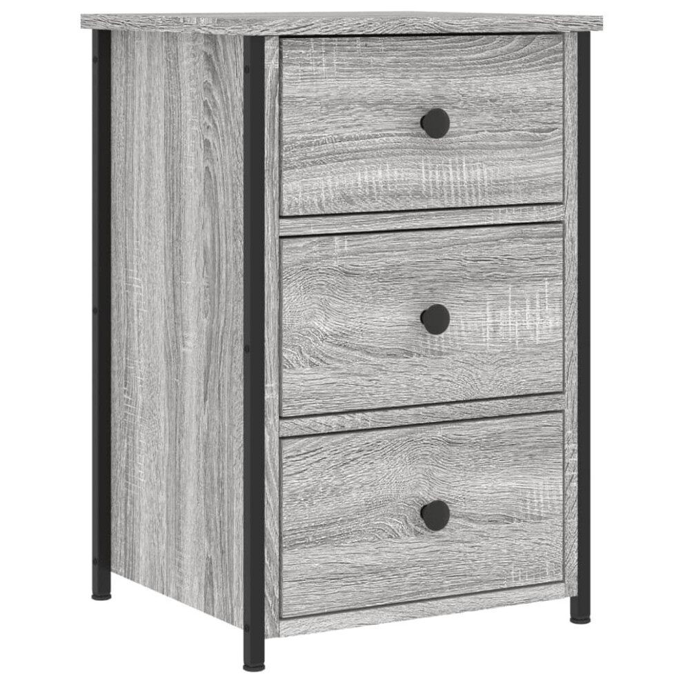 Vidaxl (Grey Sonoma) Bedside Cabinet Bedside Table Nightstand Grey Sonoma Engineered Wood