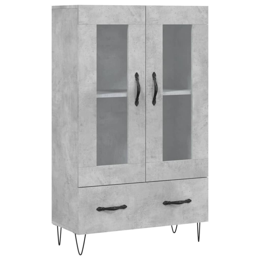 (concrete grey) vidaXL Highboard Sideboard Storage Cabinet Side Cabinet Black Engineered Wood