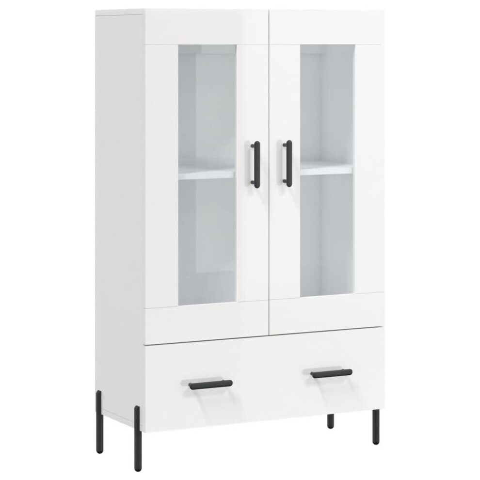 (high gloss white) vidaXL Highboard Sideboard Storage Cabinet Side Cabinet White Engineered Wood