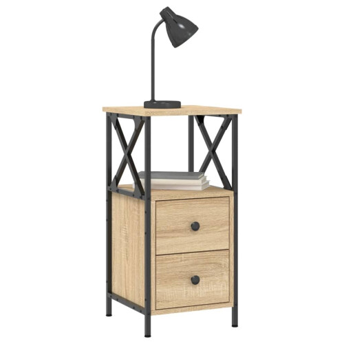 VidaXL (sonoma oak) vidaXL Bedside Cabinet Bedside Table Side Table Sonoma Oak Engineered Wood 2