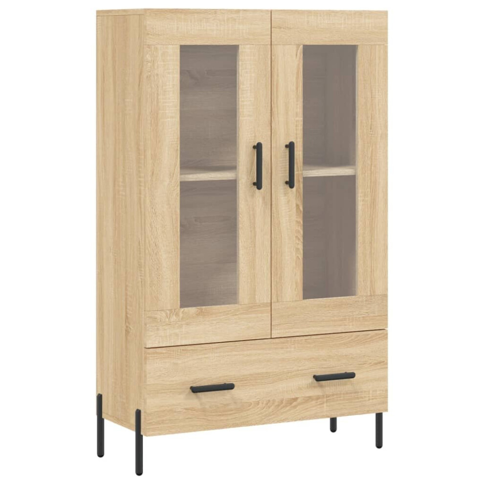 Vidaxl (Sonoma Oak) Highboard Sideboard Storage Cabinet Side Cabinet Engineered Wood White