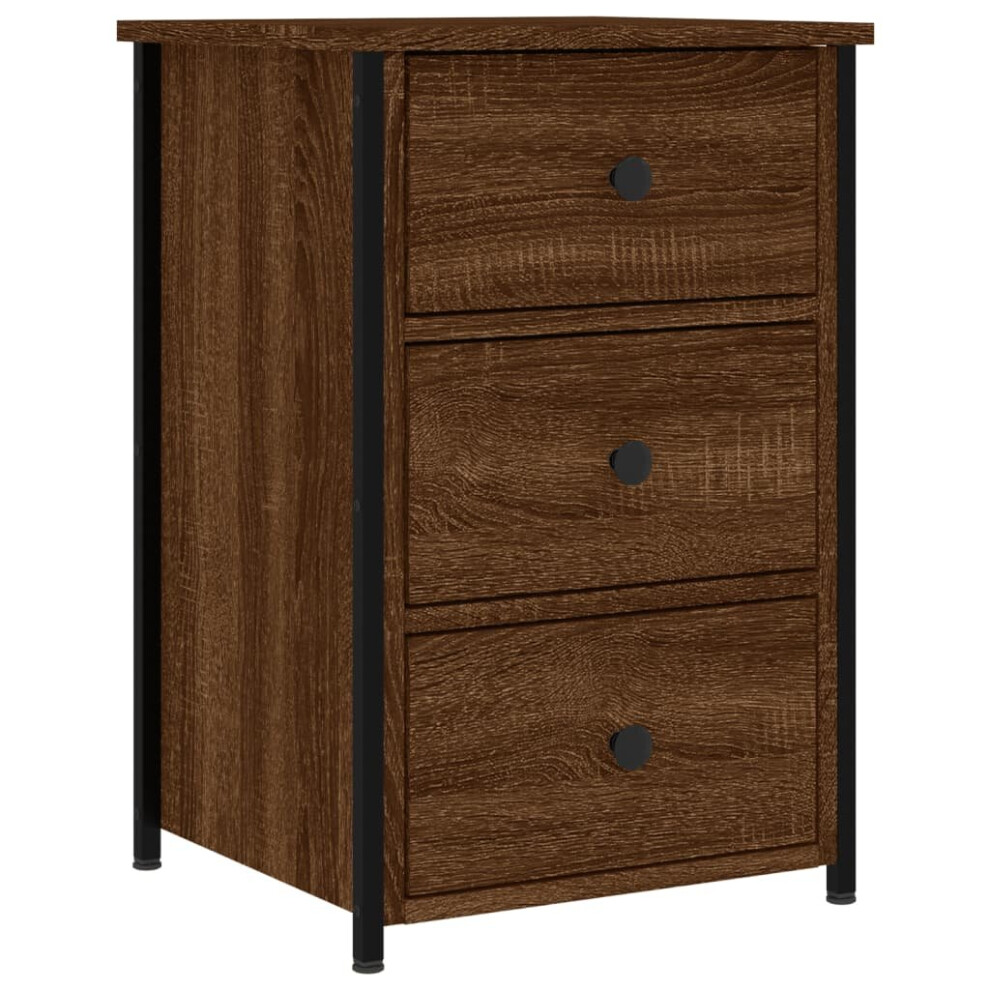 (brown oak) vidaXL Bedside Cabinet Bedside Table Nightstand Grey Sonoma Engineered Wood