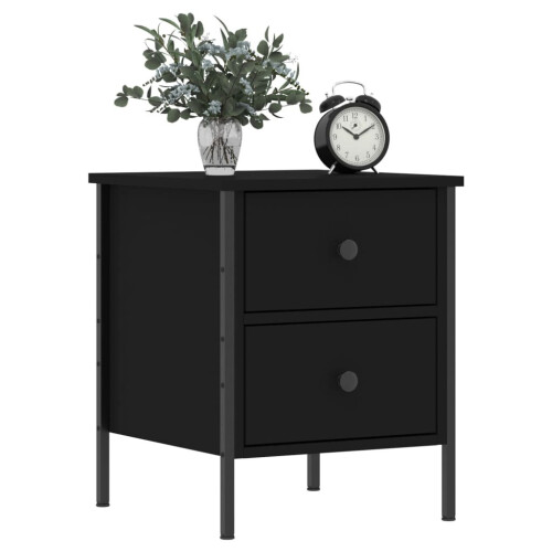 VidaXL (black) vidaXL Bedside Cabinets Side Table Nightstand Bedside Table Engineered Wood 2