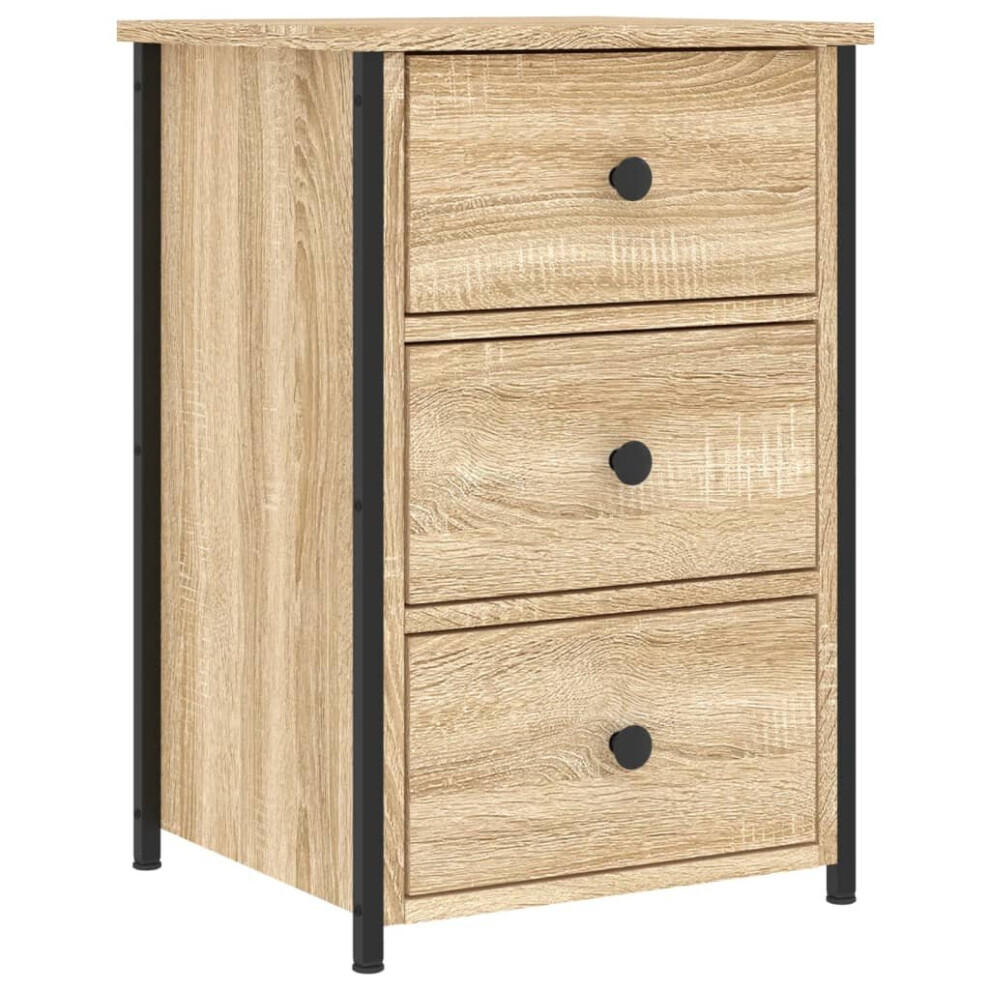 (sonoma oak) vidaXL Bedside Cabinet Bedside Table Nightstand Grey Sonoma Engineered Wood