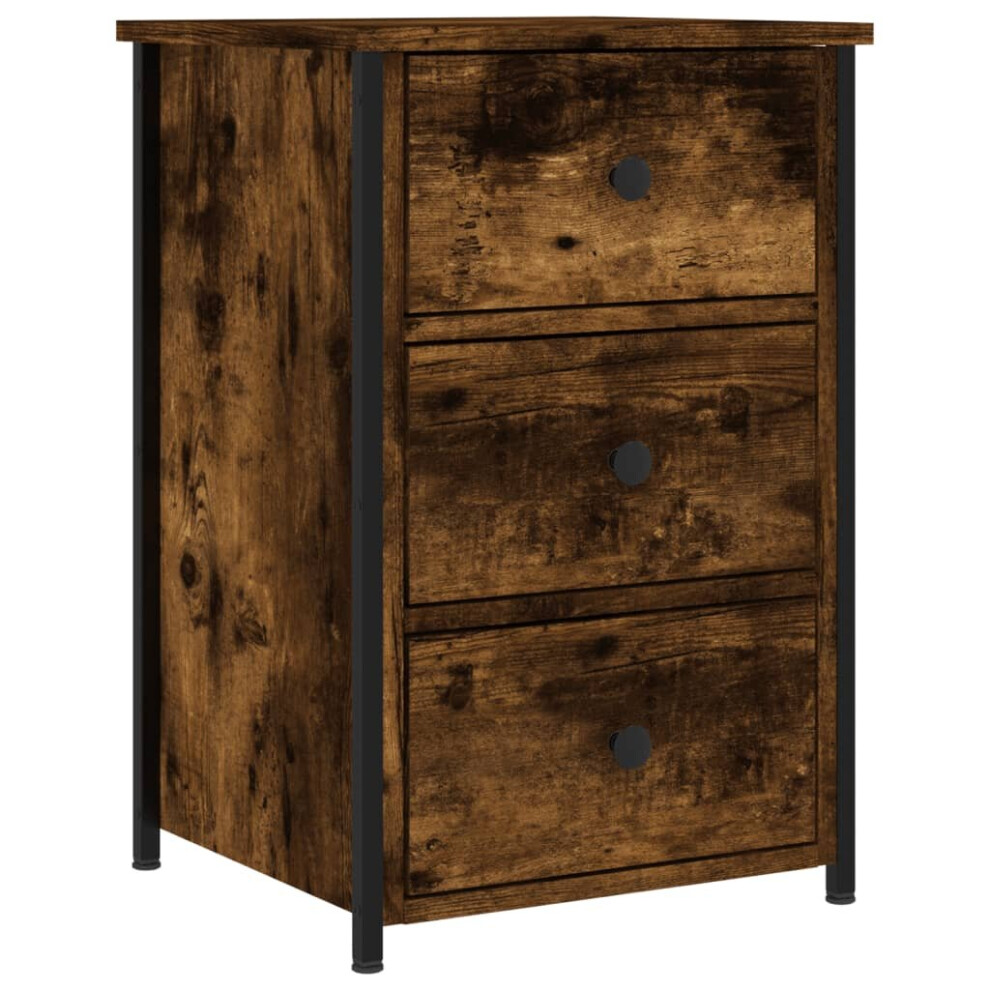 Vidaxl (Smoked Oak) Bedside Cabinet Bedside Table Nightstand Grey Sonoma Engineered Wood