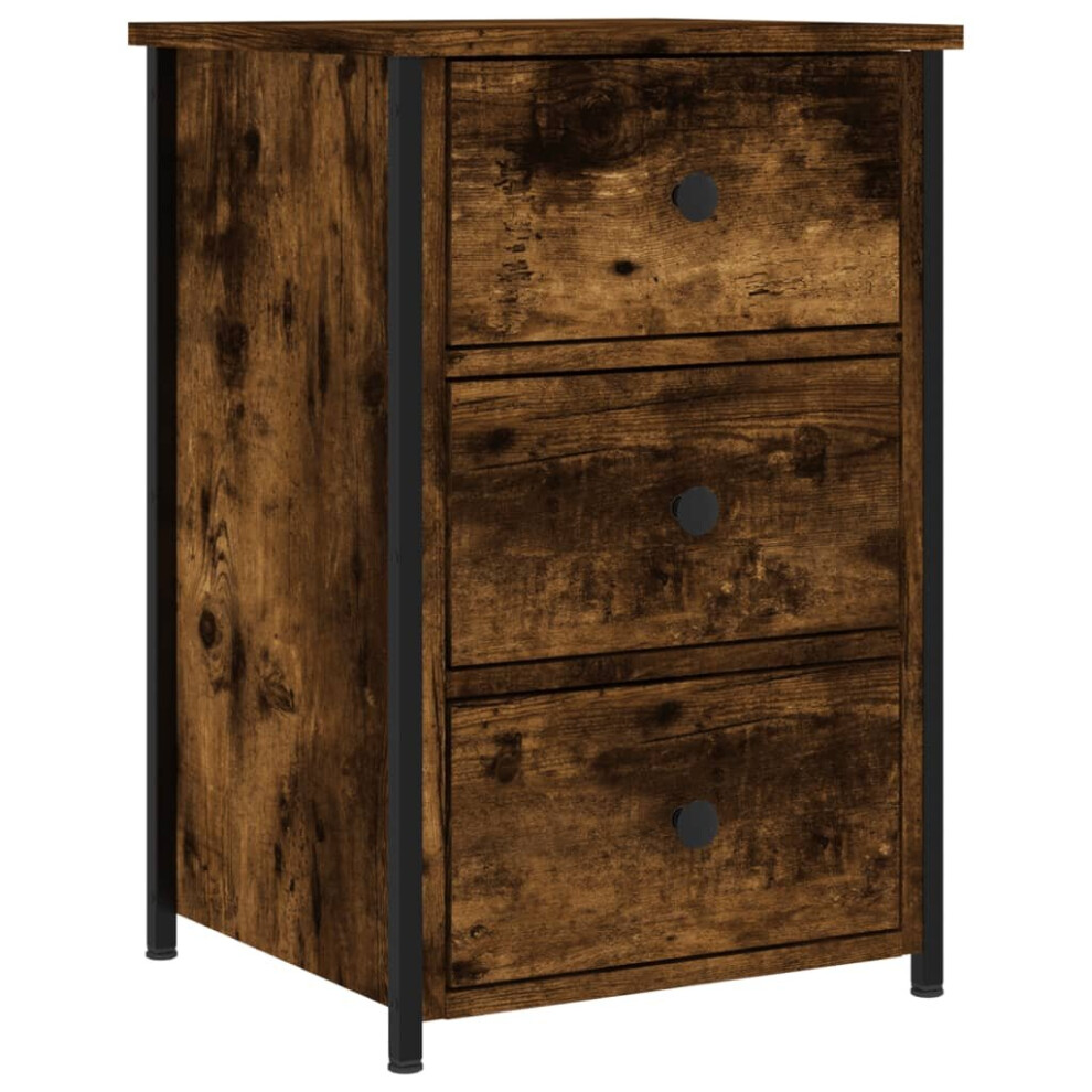 (smoked oak) vidaXL Bedside Cabinet Bedside Table Nightstand Grey Sonoma Engineered Wood