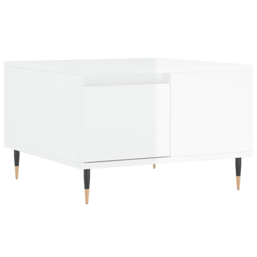 (high gloss white) vidaXL Coffee Table Side Table Sofa Couch Table Sonoma Oak Engineered Wood