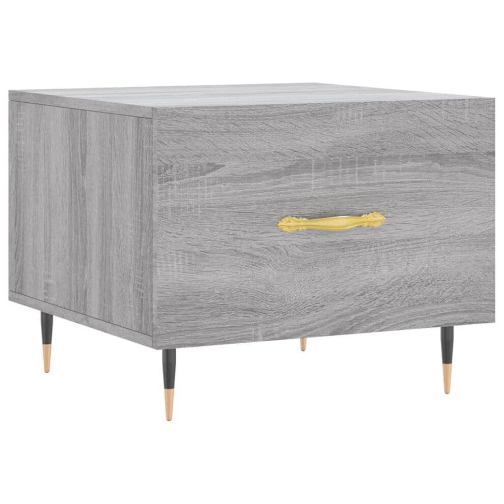 Vidaxl (Grey Sonoma) Coffee Table Side Table Sofa Table High Gloss White Engineered Wood