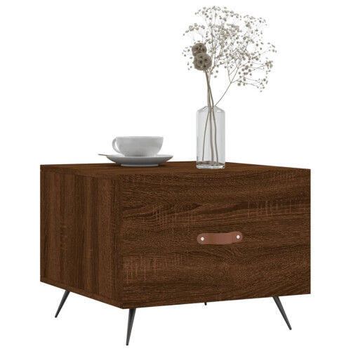 VidaXL (brown oak) vidaXL Coffee Table Side Table Sofa Table High Gloss White Engineered Wood 2