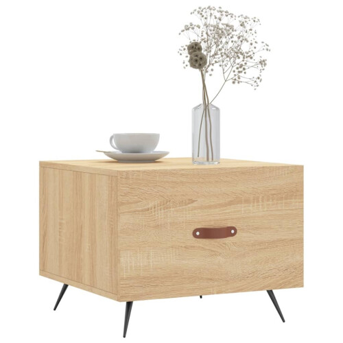 VidaXL (sonoma oak) vidaXL Coffee Table Side Table Sofa Table High Gloss White Engineered Wood 2