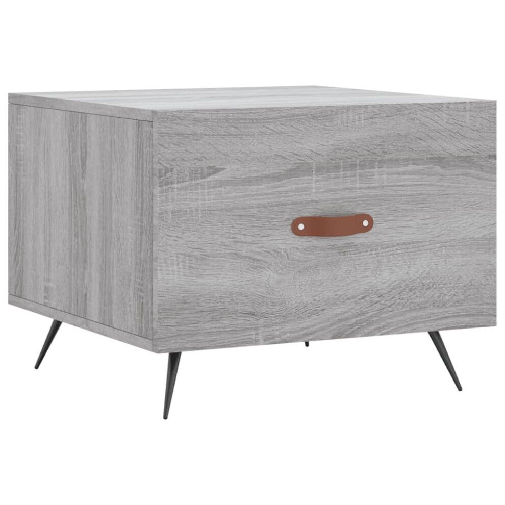 Vidaxl (Grey Sonoma) Coffee Table Side Table Sofa Table High Gloss White Engineered Wood