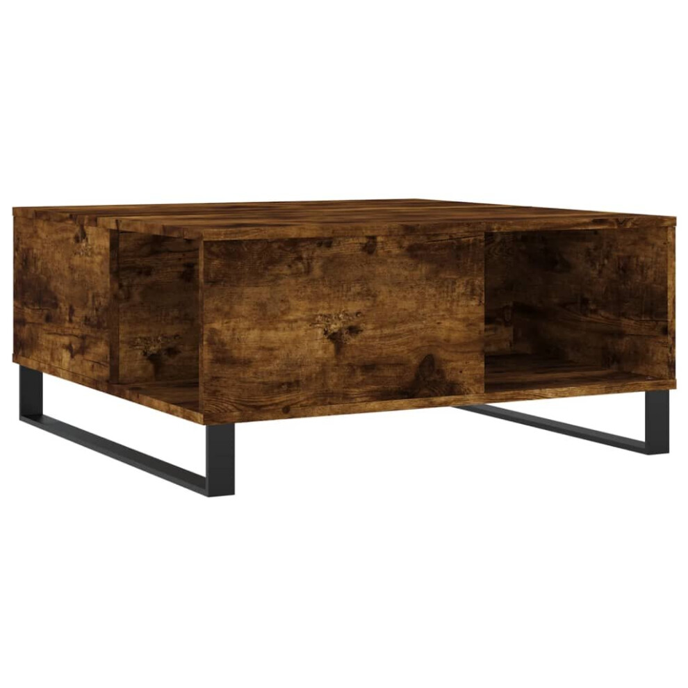 Vidaxl (Smoked Oak) Coffee Table Side Table Sofa Couch Tea Table White Engineered Wood
